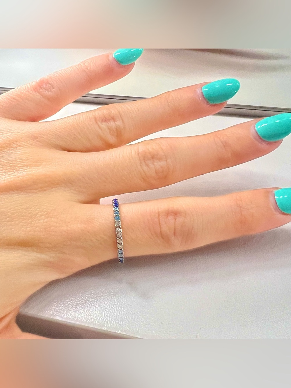 Nordstrom Blue Sapphire Crystal Eternity Ombré Ring